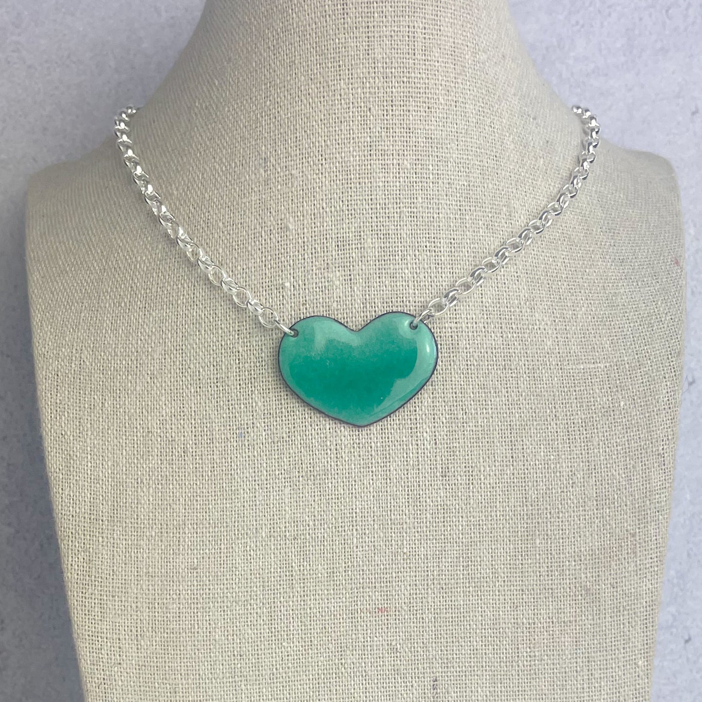 Sea Green Heart Necklace