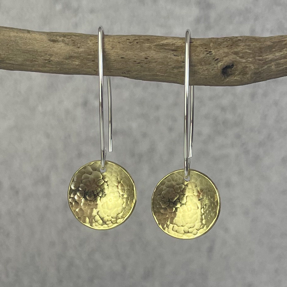 Brass Disc Earrings