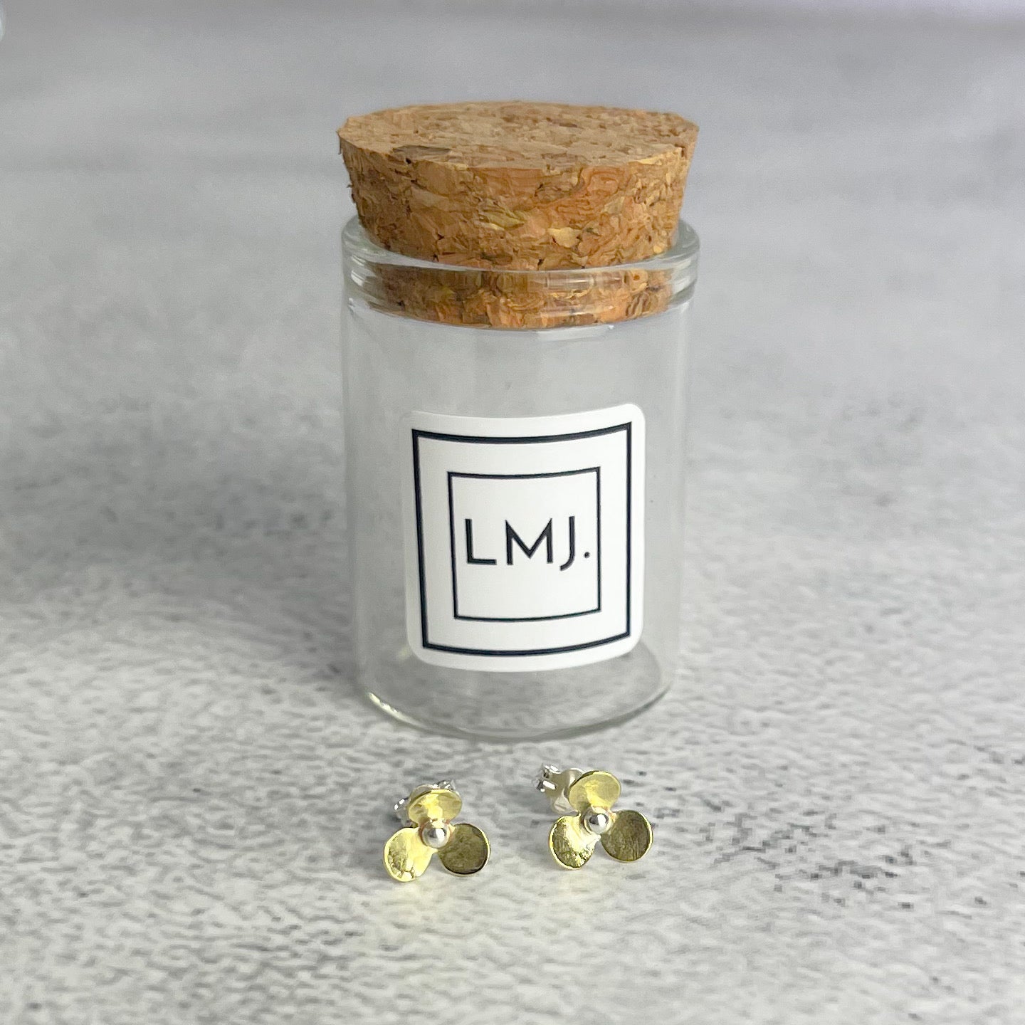 Brass Flower Stud Earrings