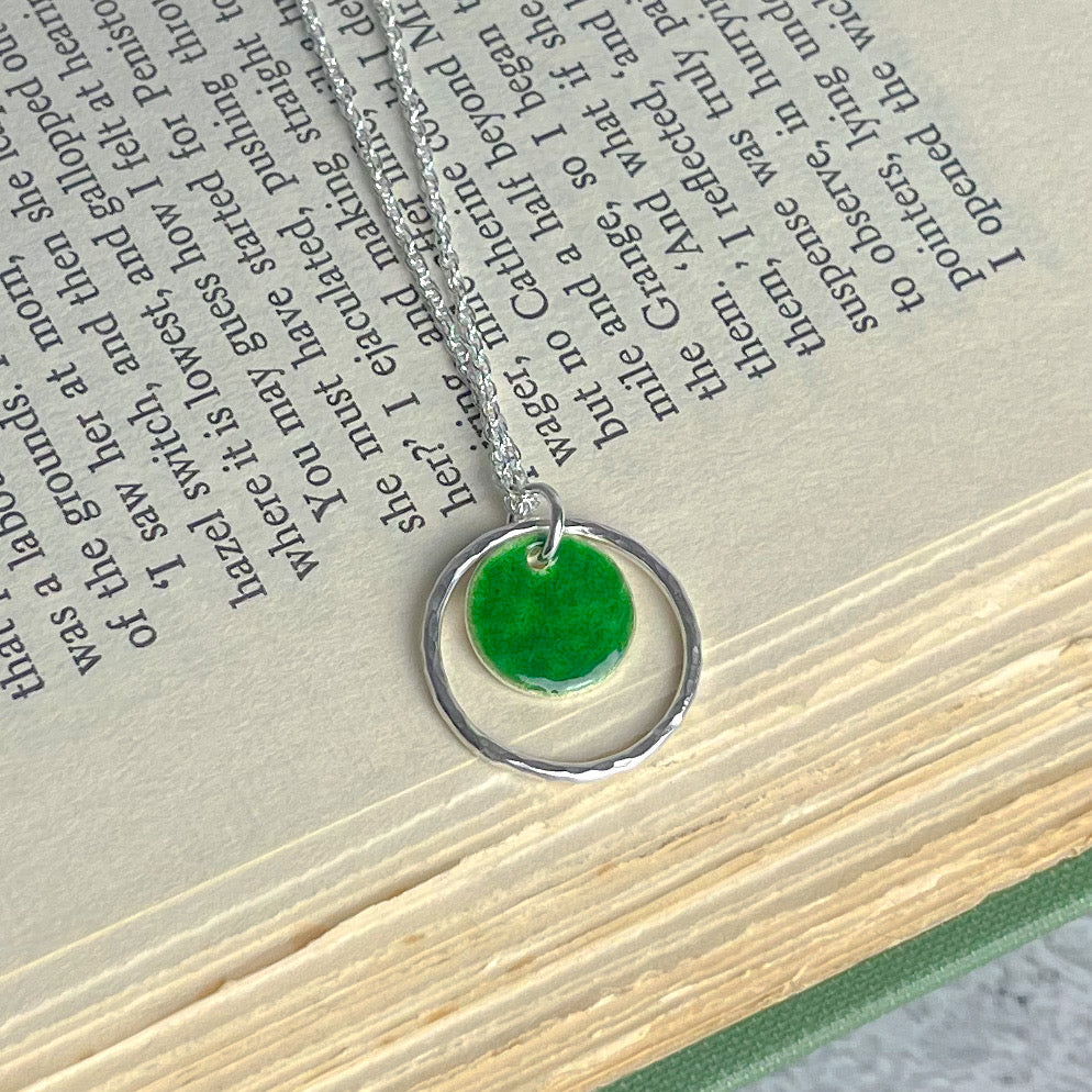 Jade Green Hoop Necklace