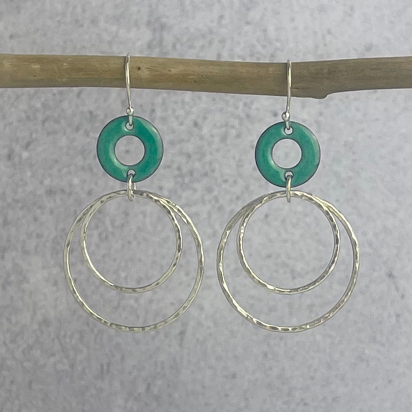 Sea Green Hoop Earrings