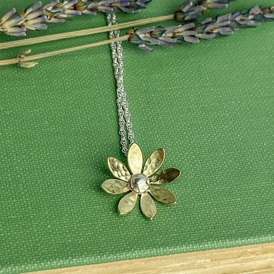 Brass Daisy Necklace