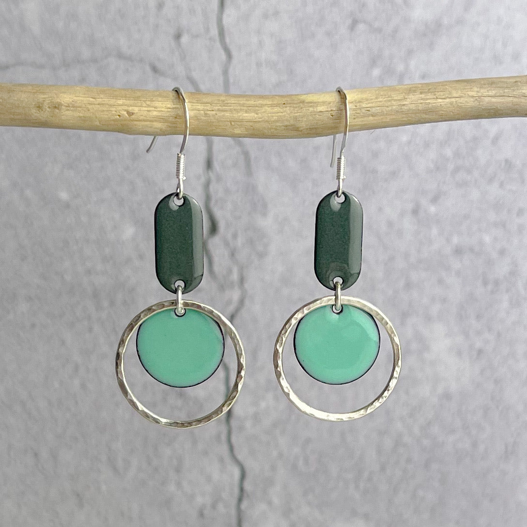 Sea Foam Geo Hoop Earrings