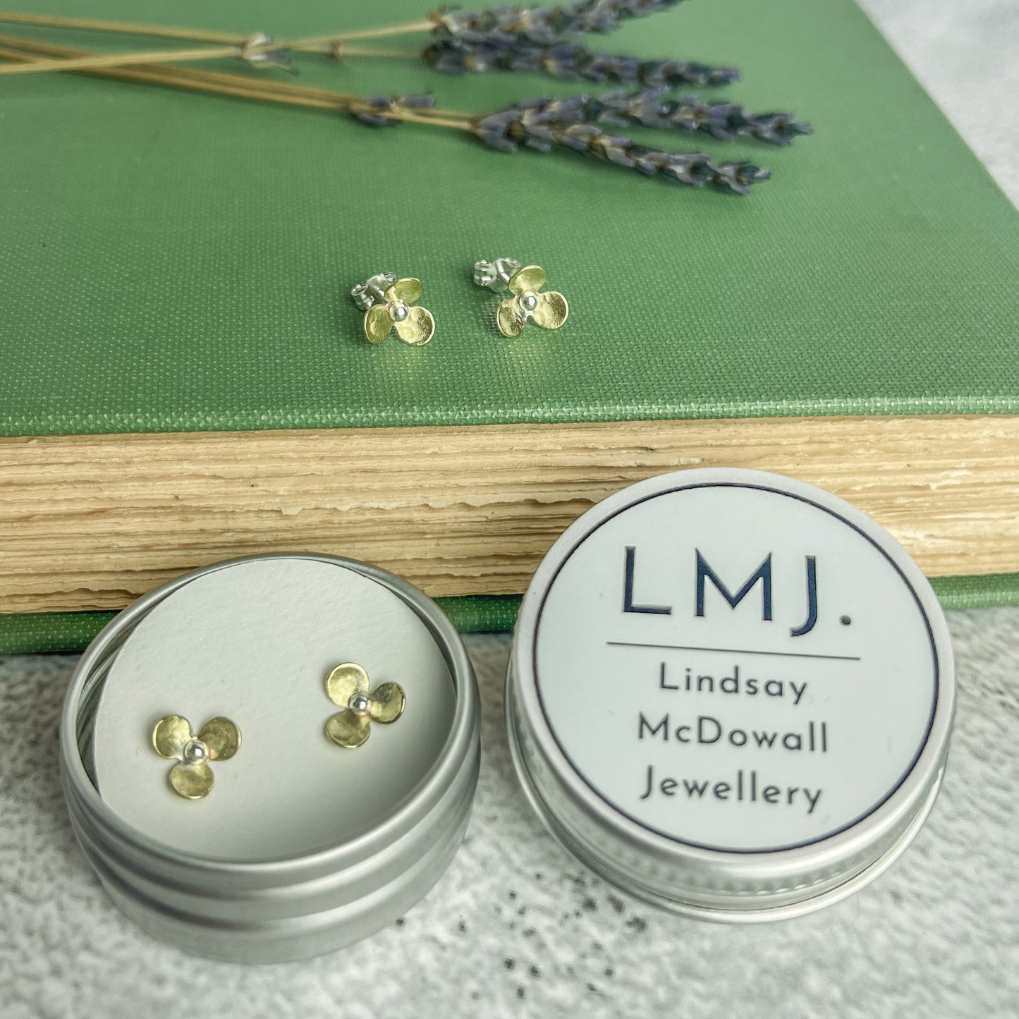 Brass Flower Stud Earrings