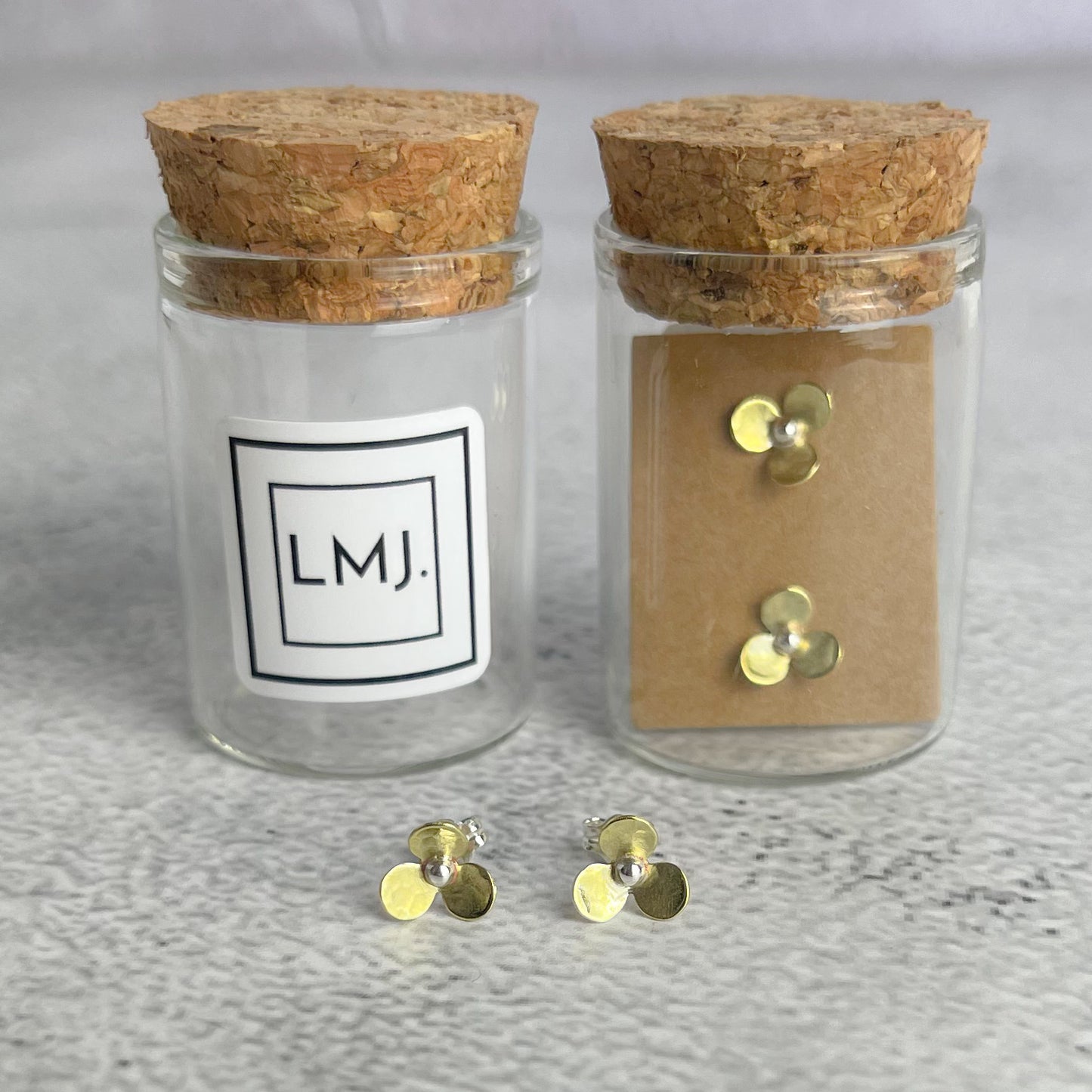 Brass Flower Stud Earrings