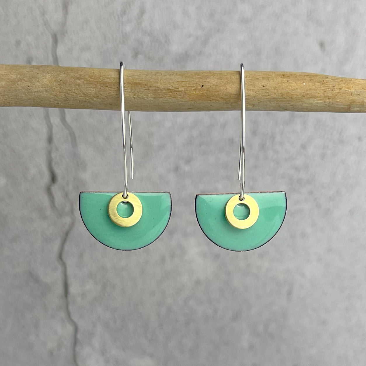 Sea Foam Semi Circle Earrings