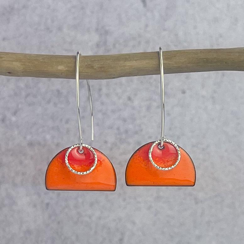 Sunset Orange Tulip Earrings