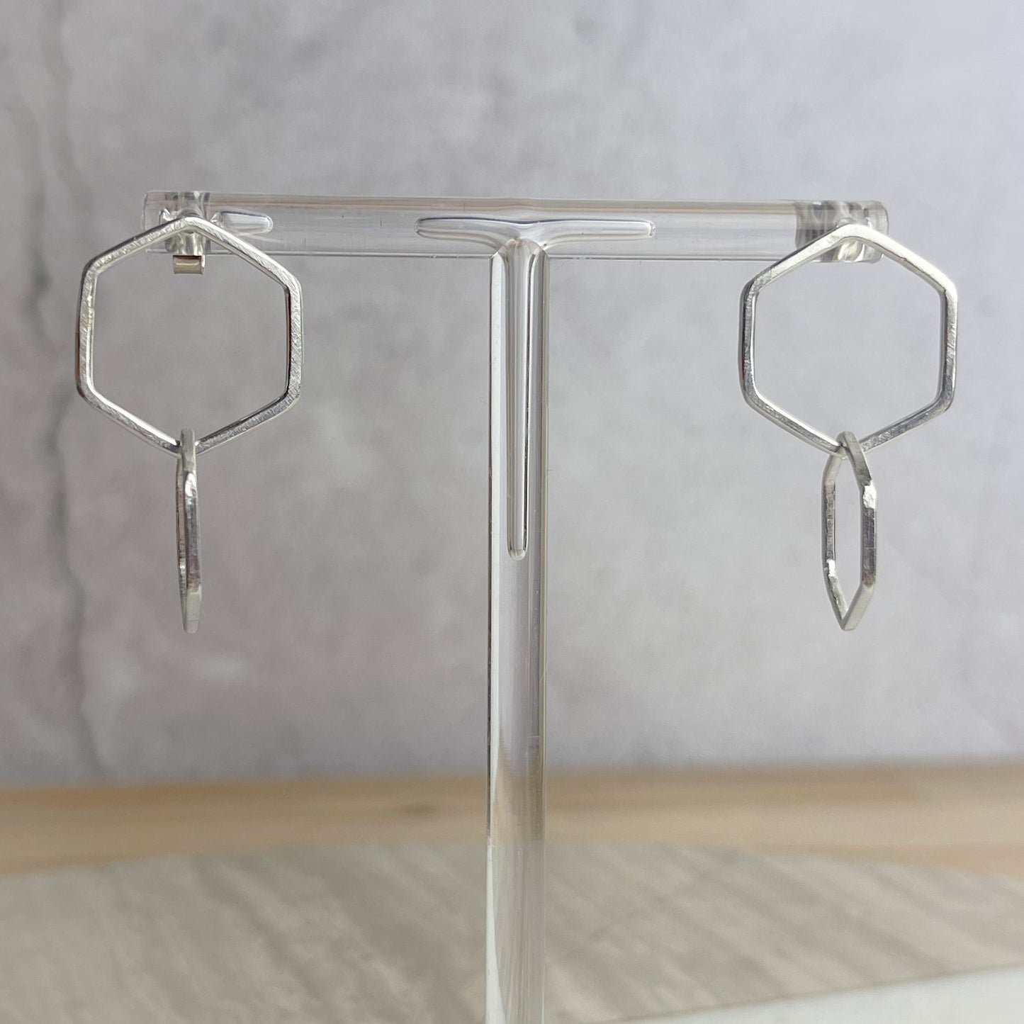 Honeycomb Drop Stud Earrings
