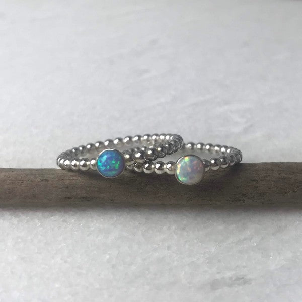 Blue Opal Beaded Ring