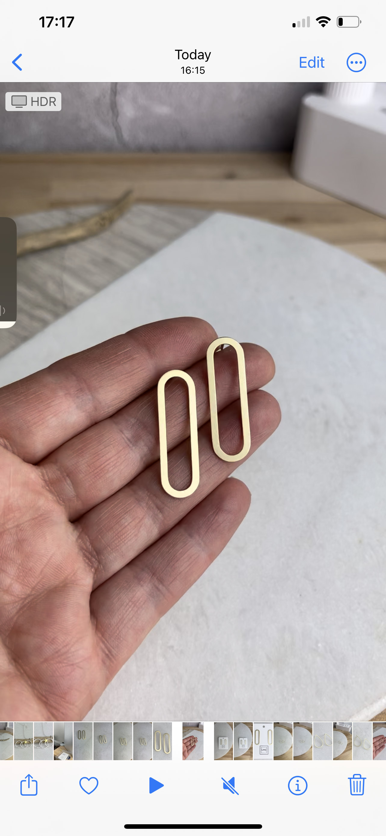 Brass Oval Earrings