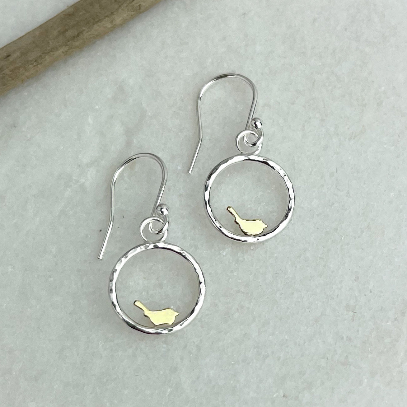 Brass Bird Earrings