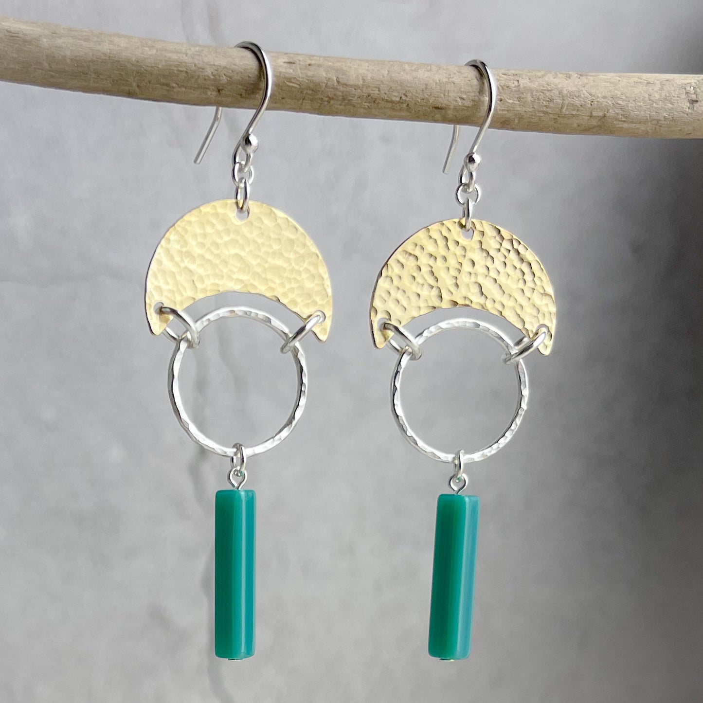 Brass Crescent Moon Drops