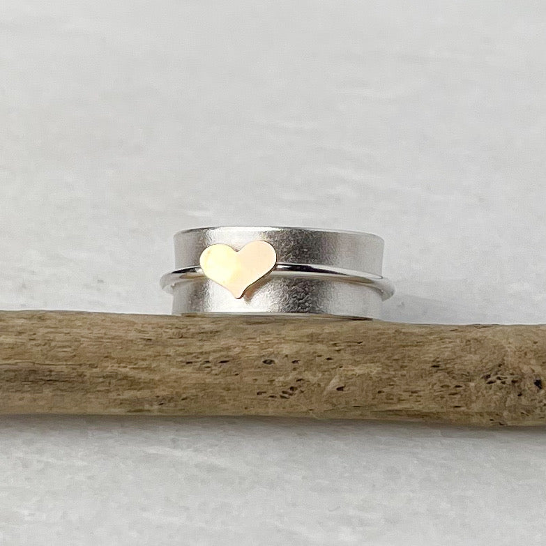 Gold Heart Spinning Ring