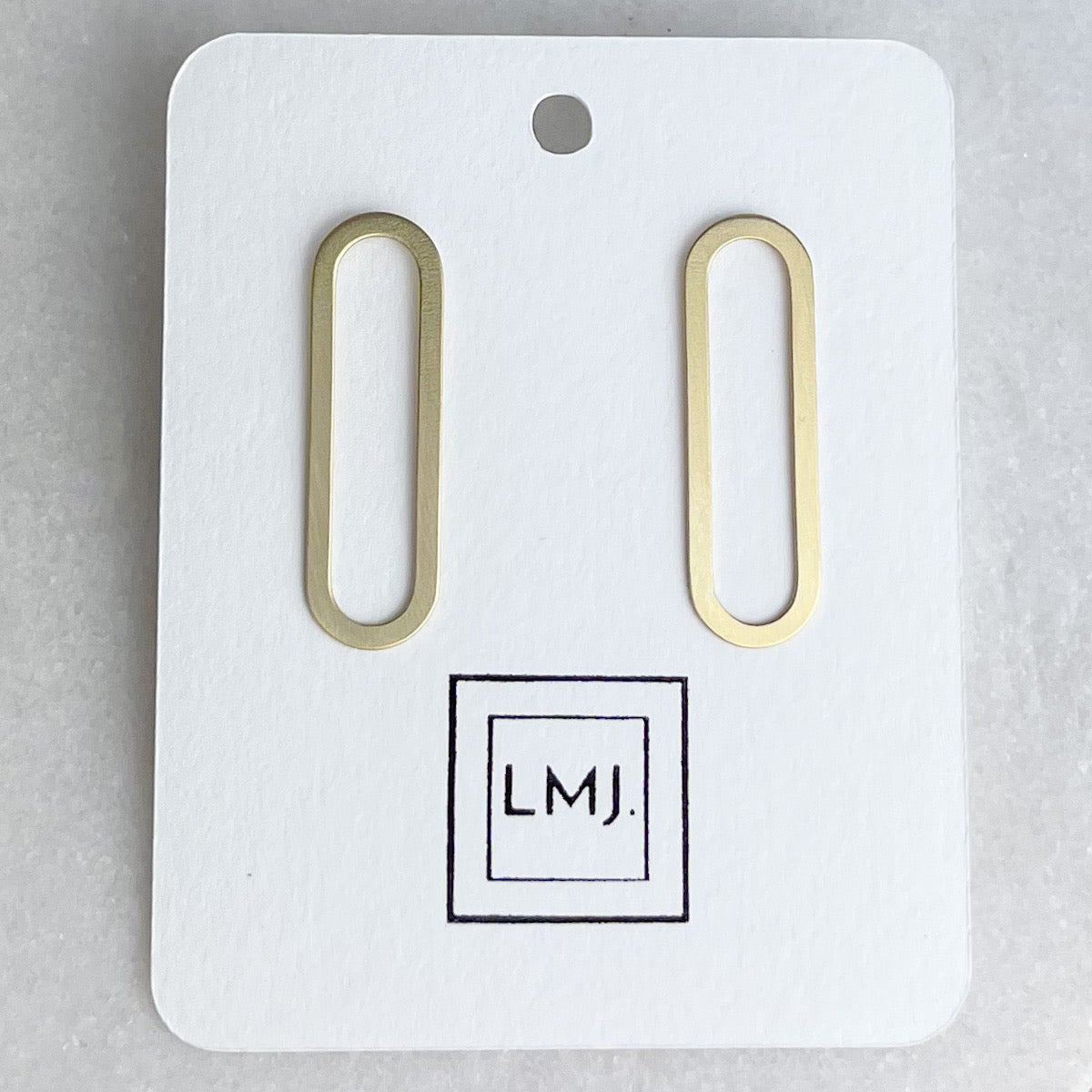 Brass Oval Earrings
