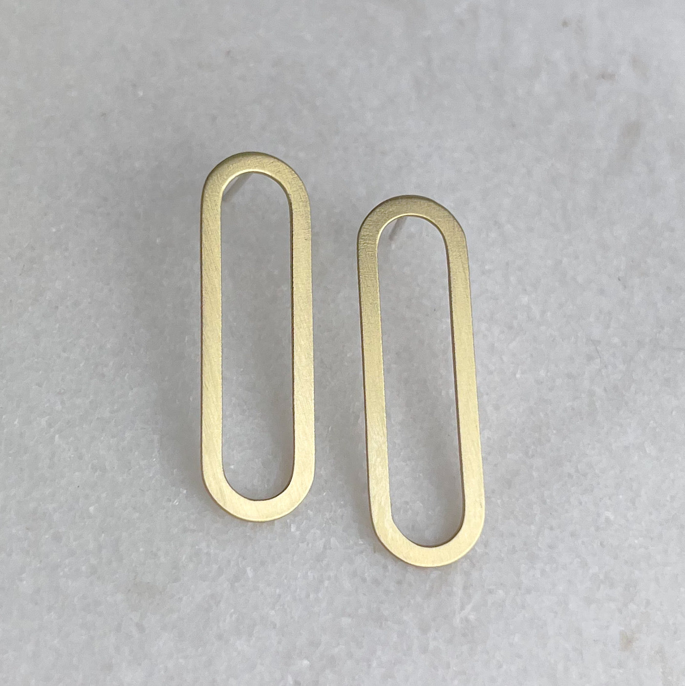 Brass Oval Earrings