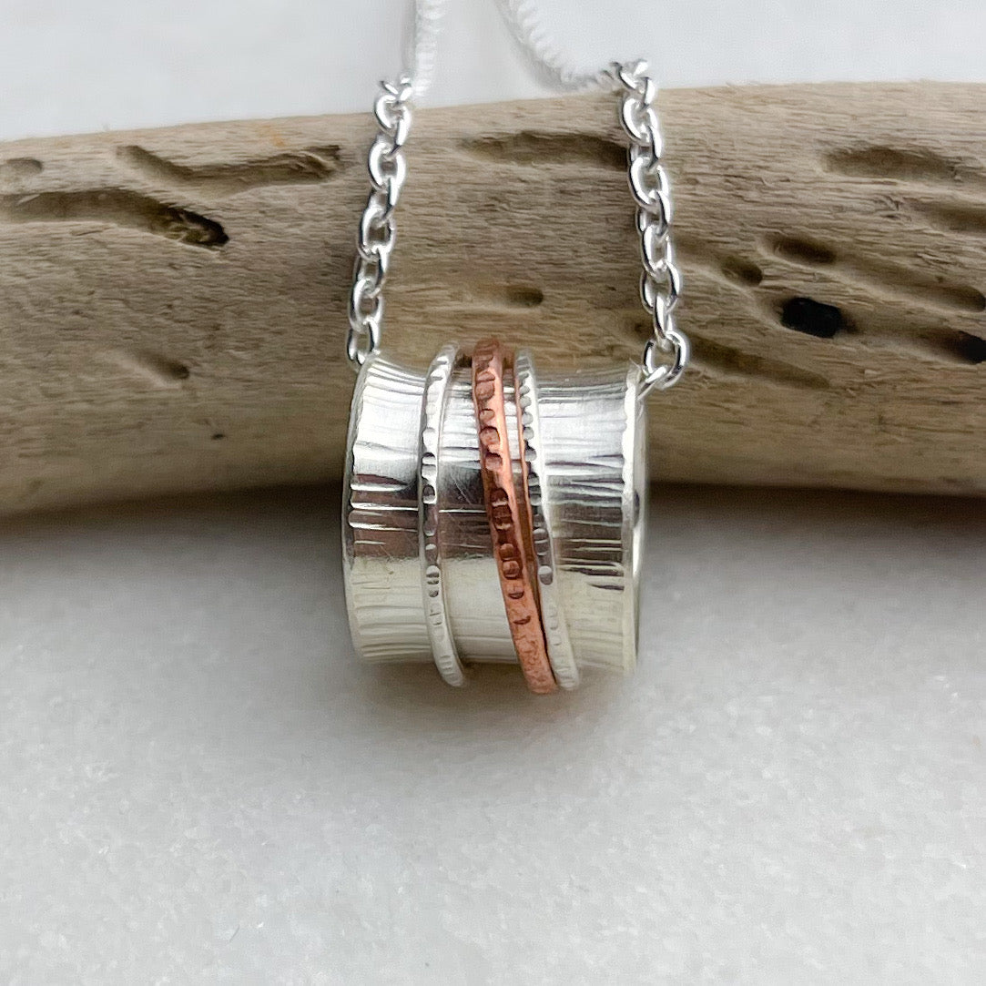 Copper & Silver Spinning Necklace