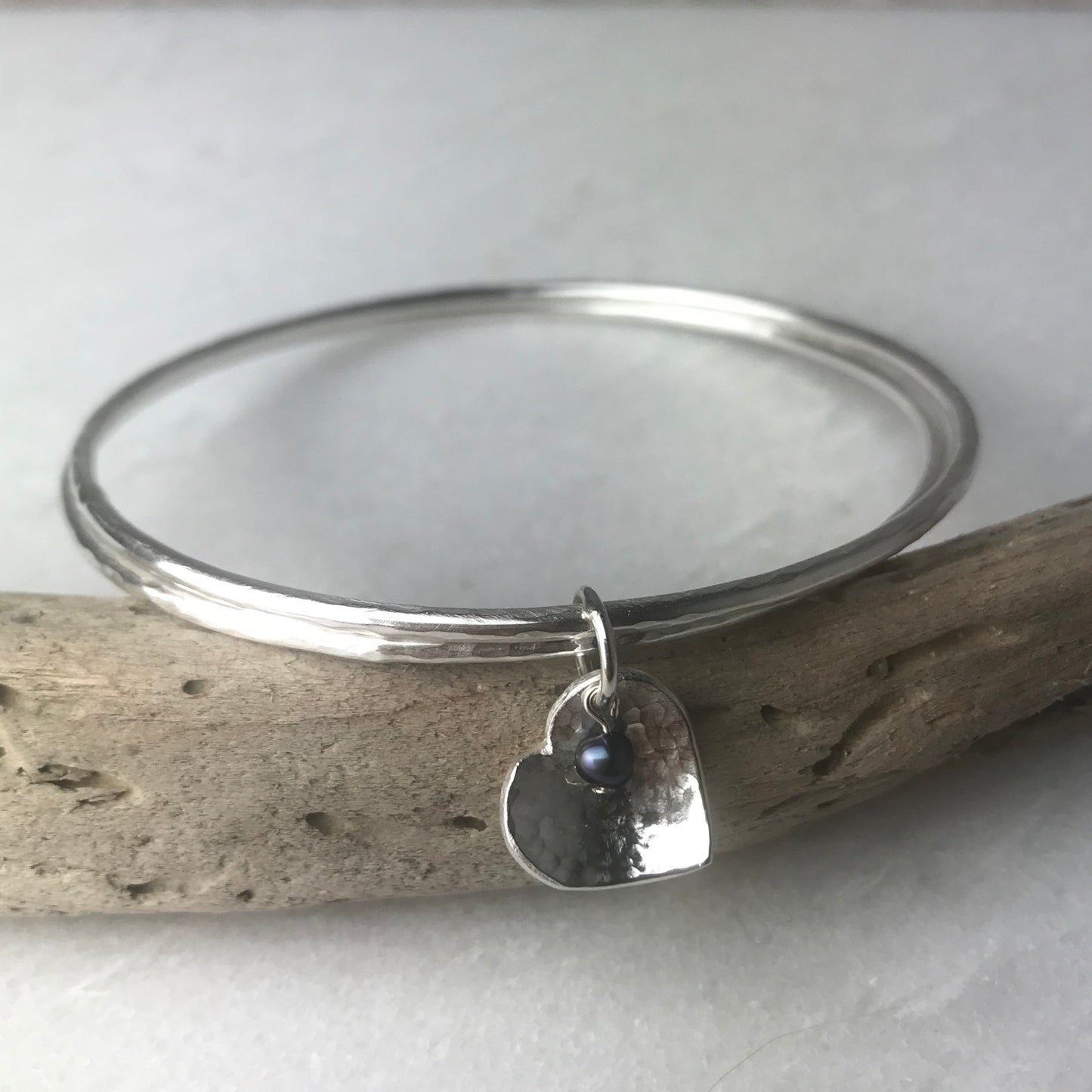 Peacock Pearl Heart Double Bangle