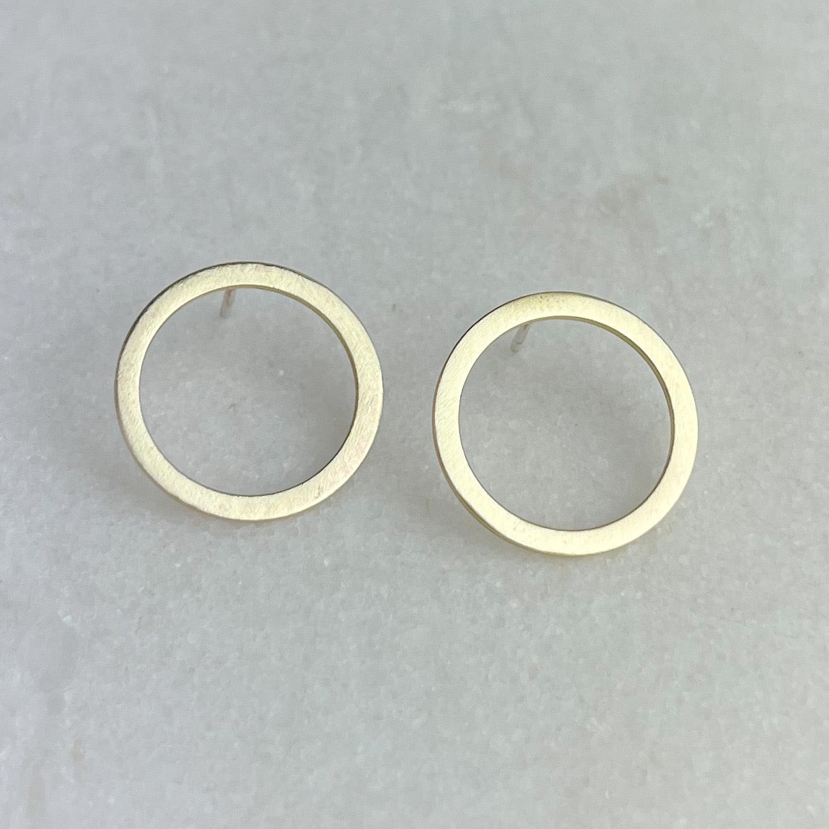 Brass Circle Earrings
