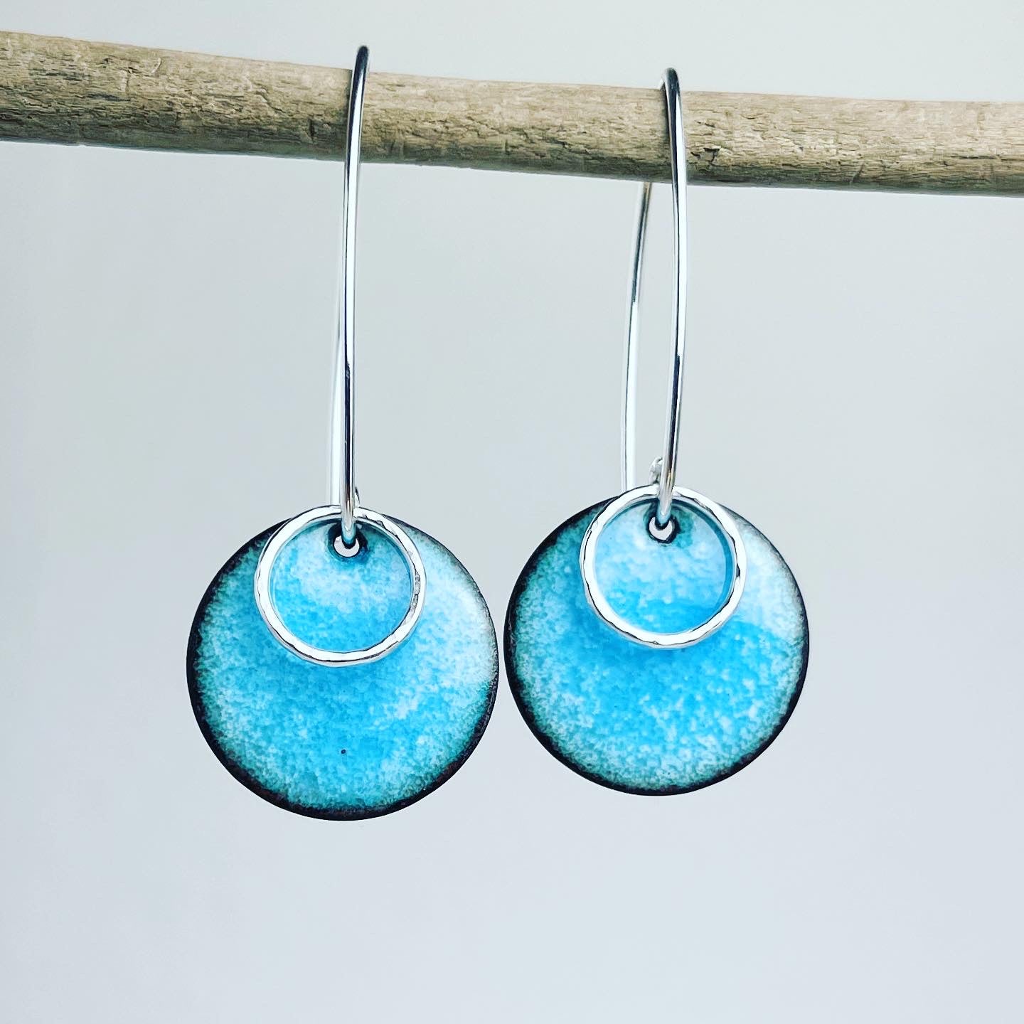 Turquoise Disc Earrings