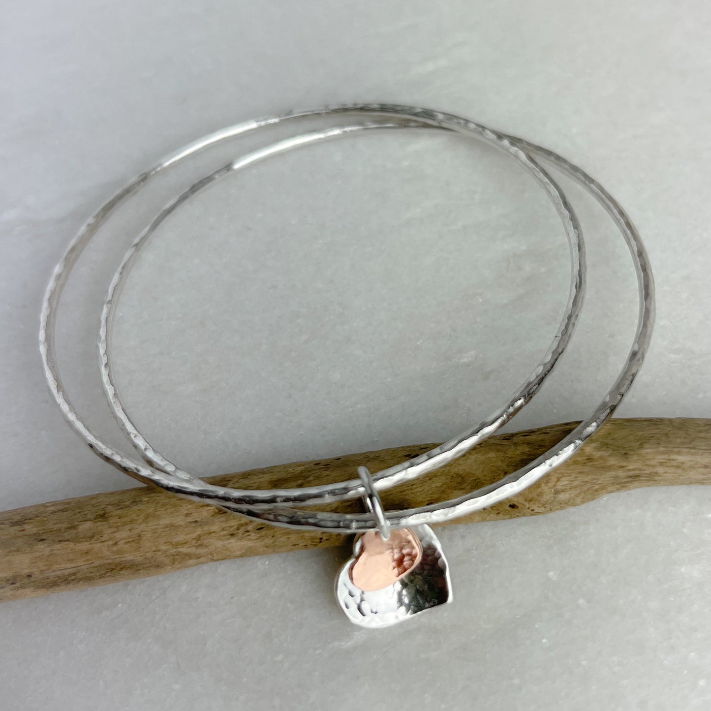 Copper Heart Double Bangle