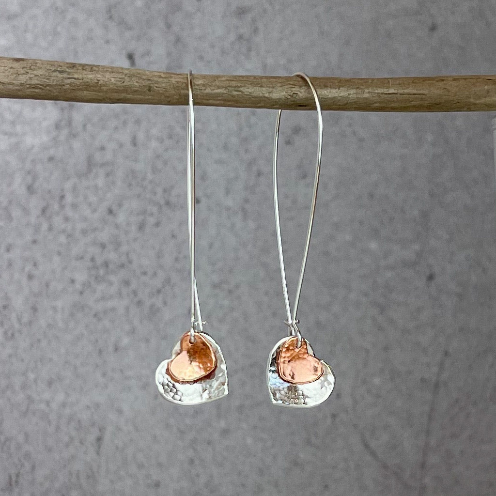 Copper Heart Earrings