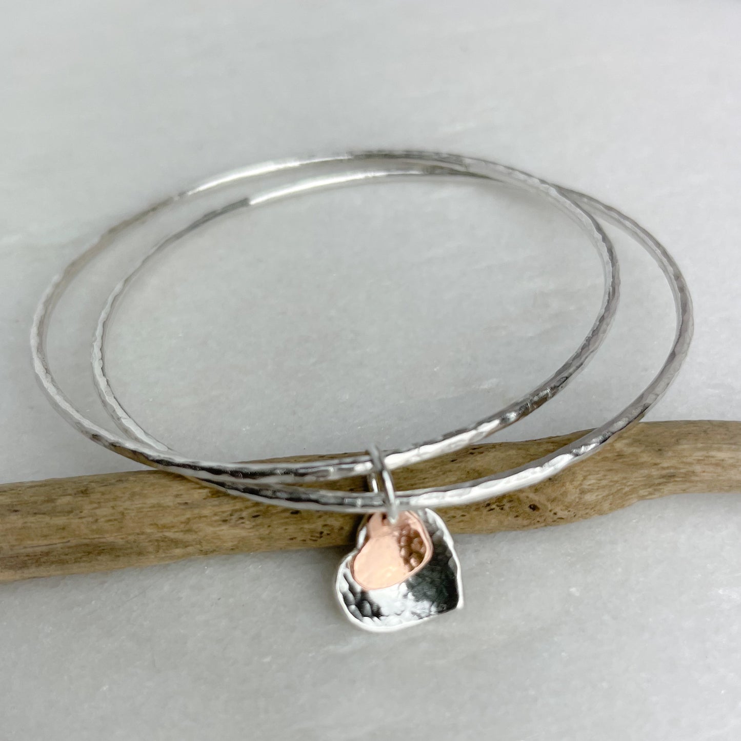 Copper Heart Double Bangle