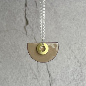 Dove Grey Semi Circle Necklace
