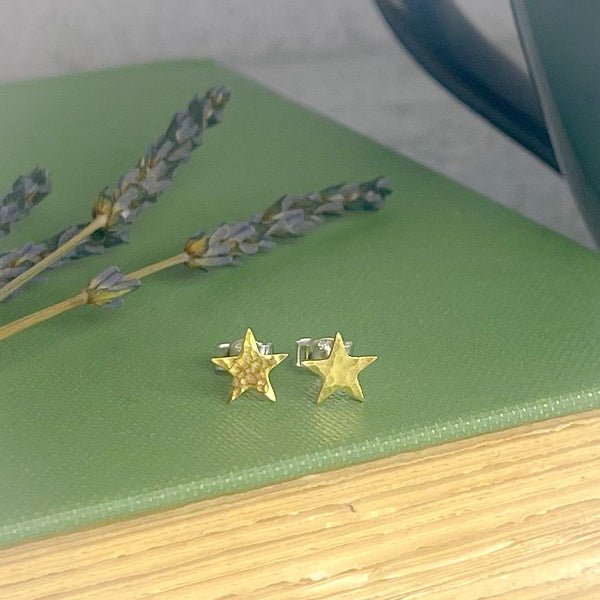 Brass Star Stud Earrings
