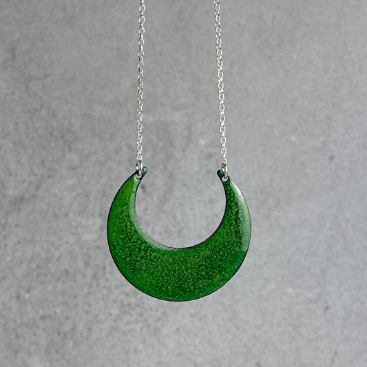 Grass Green Crescent Necklace