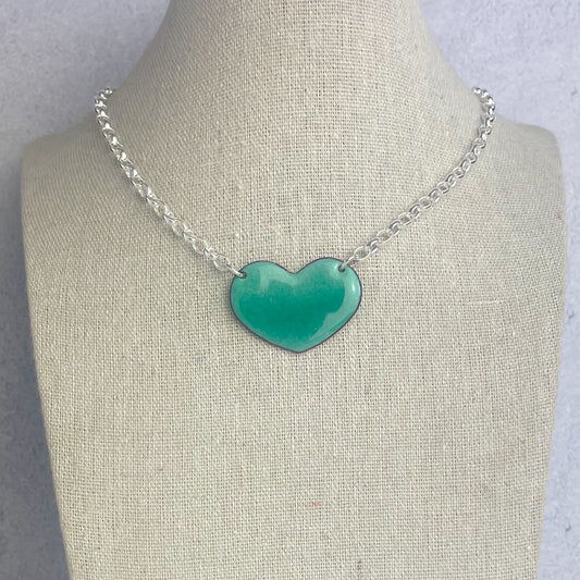 Sea Green Heart Necklace