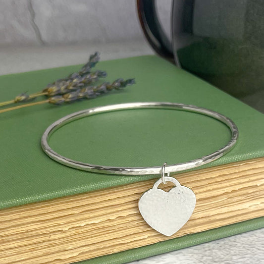 Heart Charm Bangle