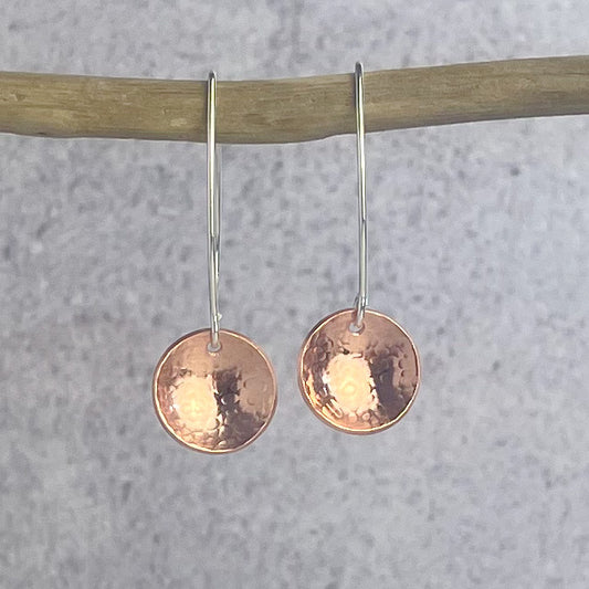 Copper Disc Earrings