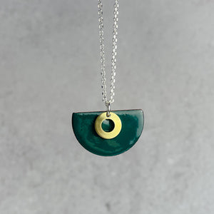 Jade Green Semi Circle Necklace