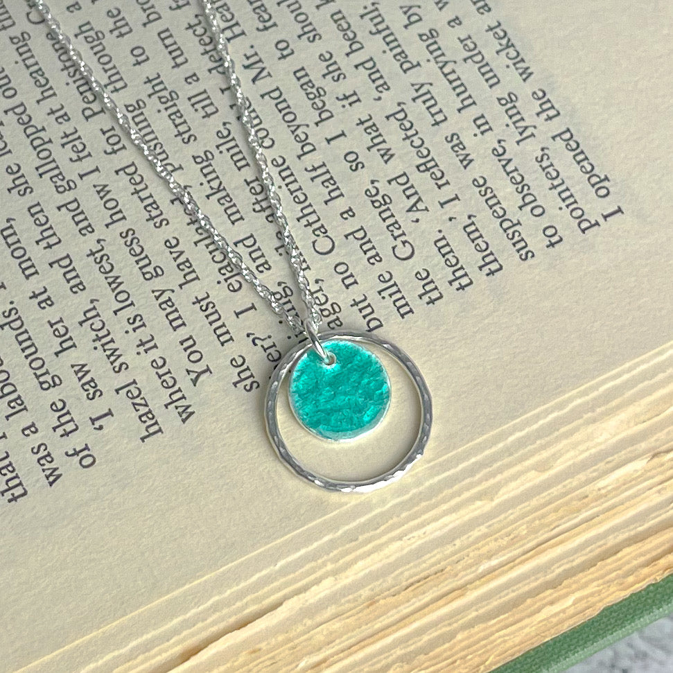 Sea Green Hoop Necklace