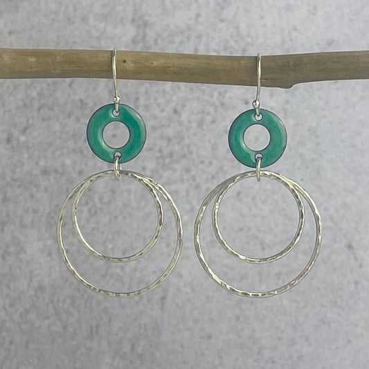 Sea Green Hoop Earrings