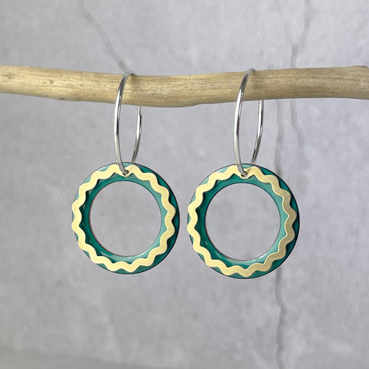 Spruce Wavy Hoop Earrings