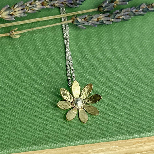 Brass Daisy Necklace