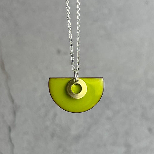 Bitter Green Semi Circle Necklace