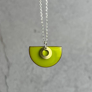 Bitter Green Semi Circle Necklace