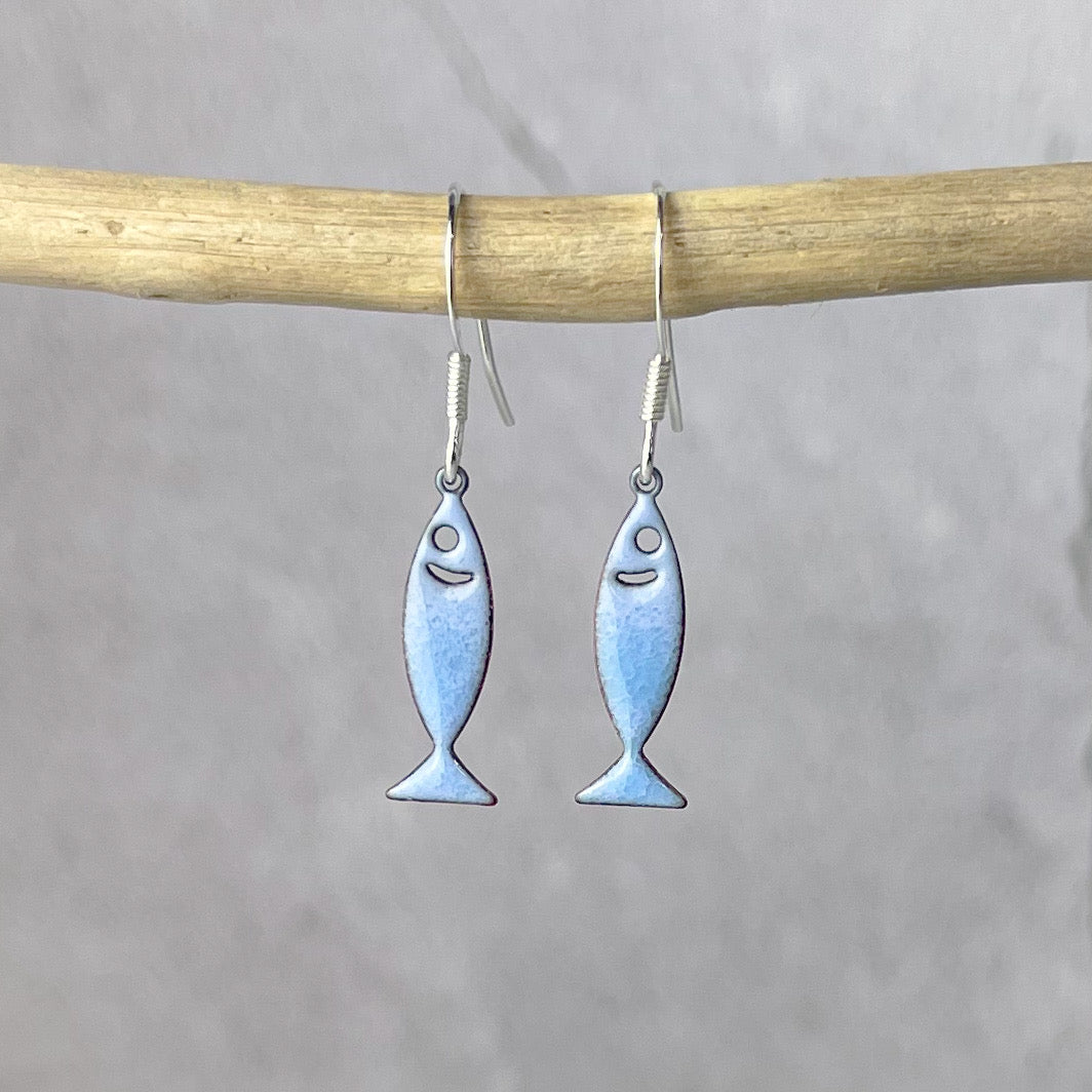 Pastel Blue Fish Earrings