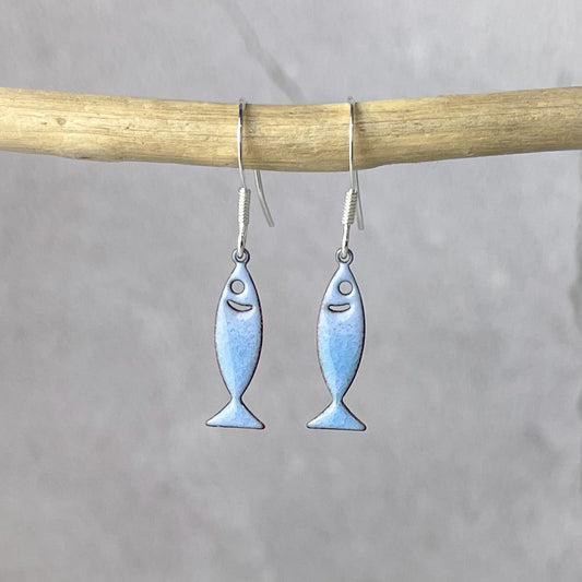 Pastel Blue Fish Earrings