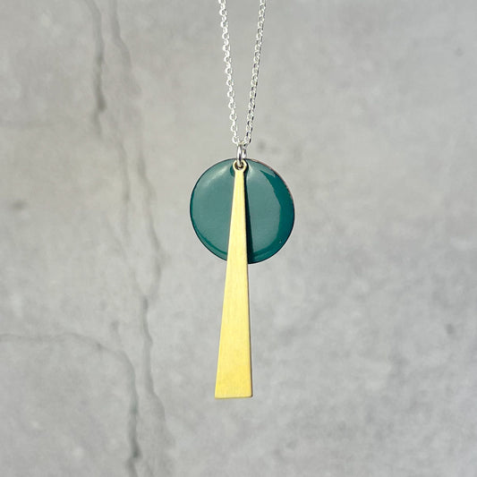 Jade Green Geometric Necklace