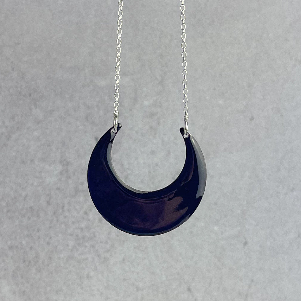 Mediterranean Blue Crescent Necklace