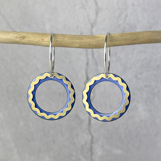 Lapis Wavy Hoop Earrings