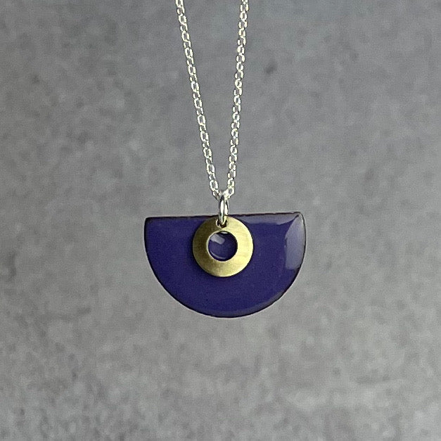 Grape Purple Semi Circle Necklace