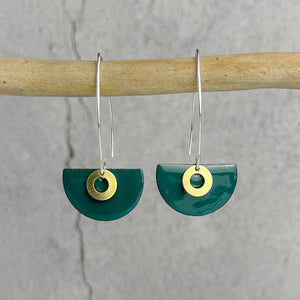 Jade Green Semi Circle Earrings