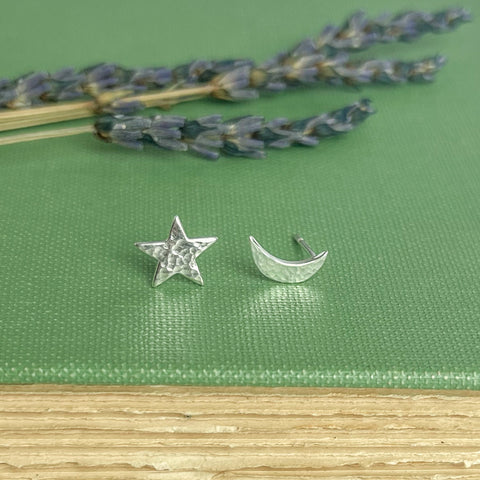 Star & Moon Stud Earrings