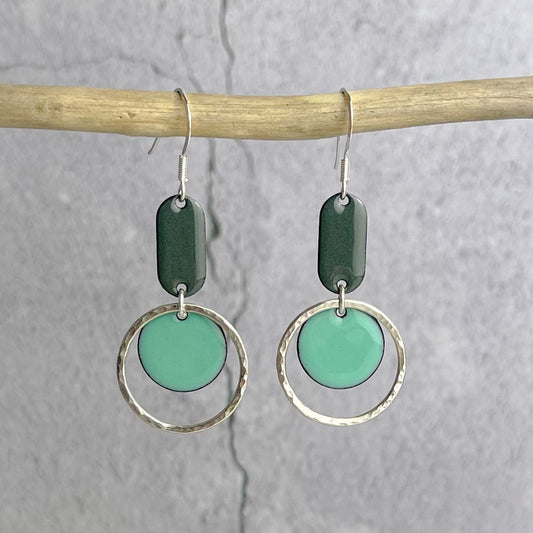 Sea Foam Geo Hoop Earrings