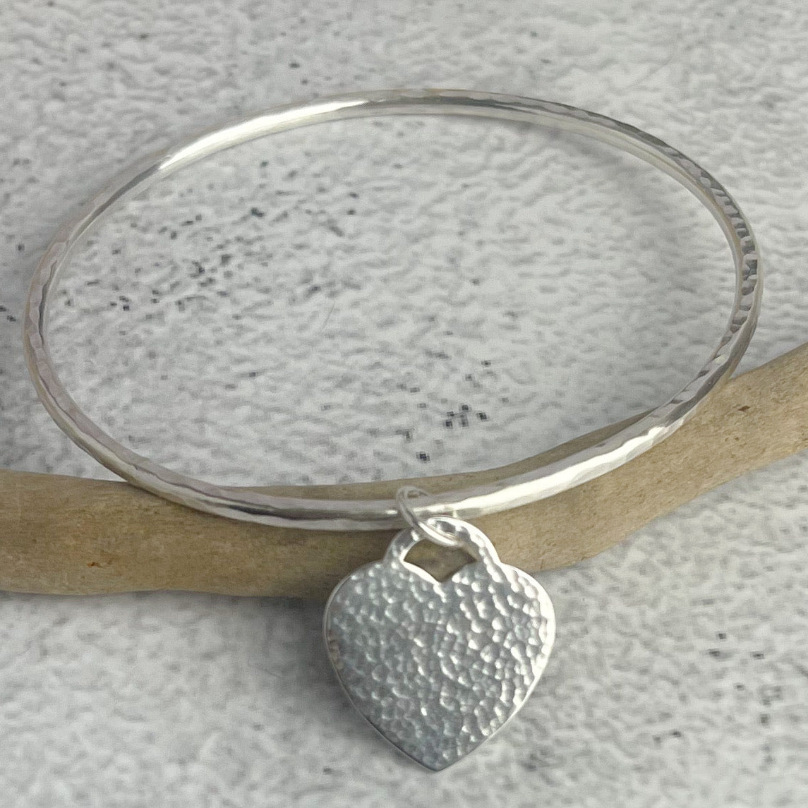 Heart Charm Bangle