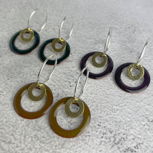 Bottle Green Hoop Earrings